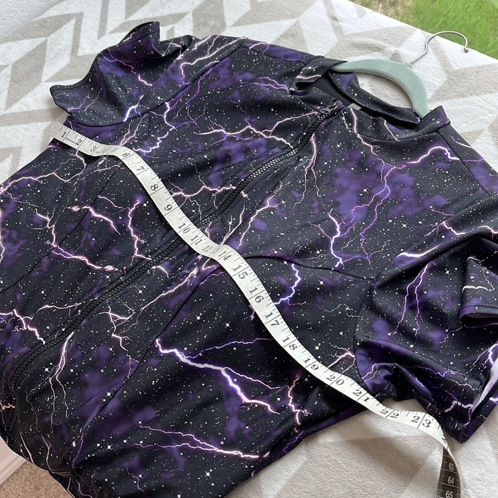 TORRID Black Lightning Streaks Rash Guard Swimsuit size 3X - Picture 7 of 9